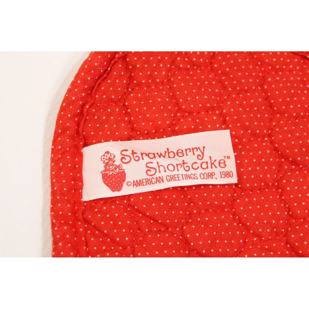 Vintage 1980 Strawberry Shortcake Potholder American Greetings Red Quilted